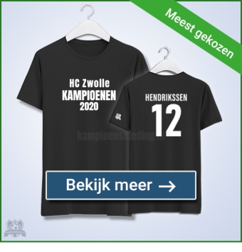 Kampioensshirts aan twee zijden bedrukt | kampioenskleding.nl